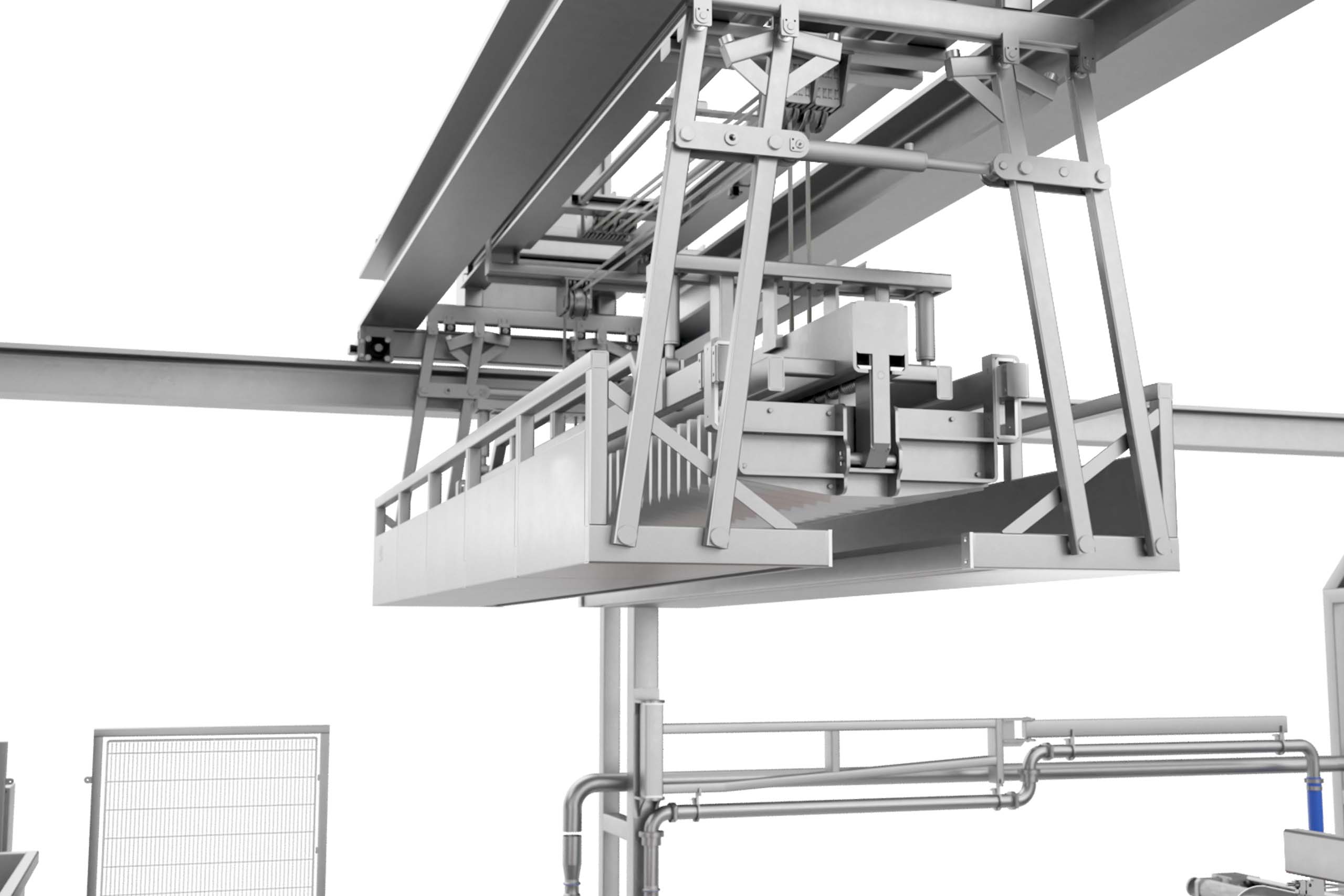 Plattenfroster mit automatischem Kran entladen